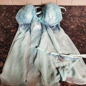 Victoria's Secret Babydoll Lingerie Set 34D/ OS